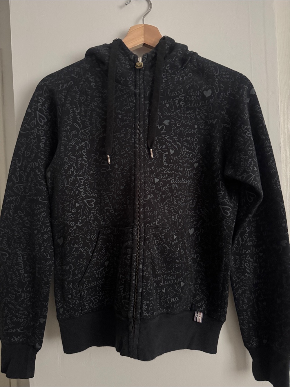 TNA Black Script Zip-Up Bomber Jacket